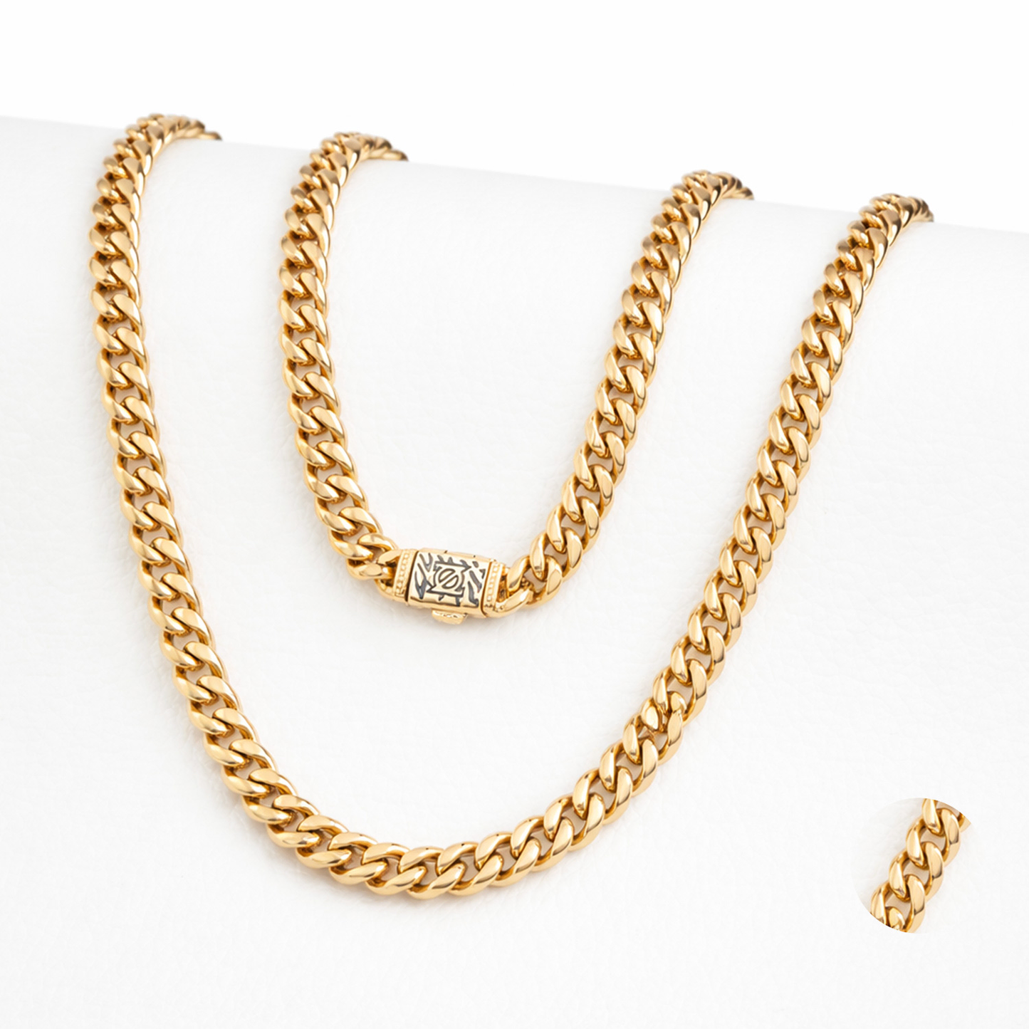 ZO 6mm Cuban Link Miami Curb Chain Necklace for Men Women Diamond Cut 18k Real Gold laminated 6mm