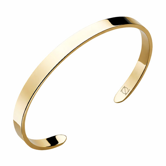 18K Gold-Laminated Smooth Bangle Bracelets, Adjustable - ZO