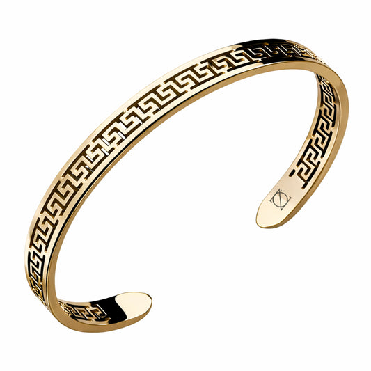 18K Gold-Laminated Openwork Bangle Bracelets, Adjustable - ZO